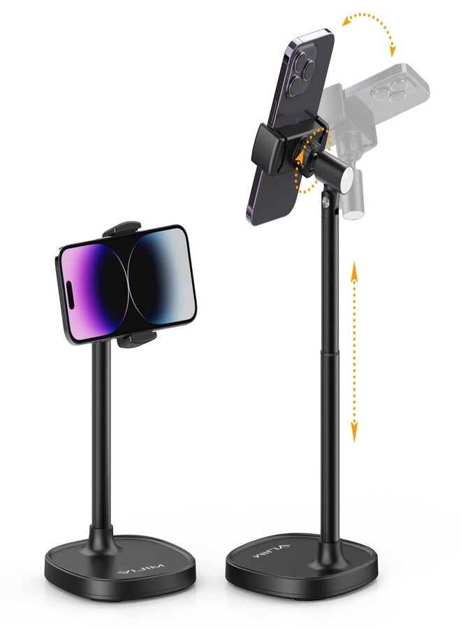 VIJIM Cell Phone Stand, Ulanzi Height Adjustable Phone Holder, Desk Phone Stand for All Mobile Phone, Desk Phone Holder for iPhone 14/13/12 Pro/XS Max/XR, Samsung Galaxy S22/S21/S20/S10 and Other Phones - Image 1